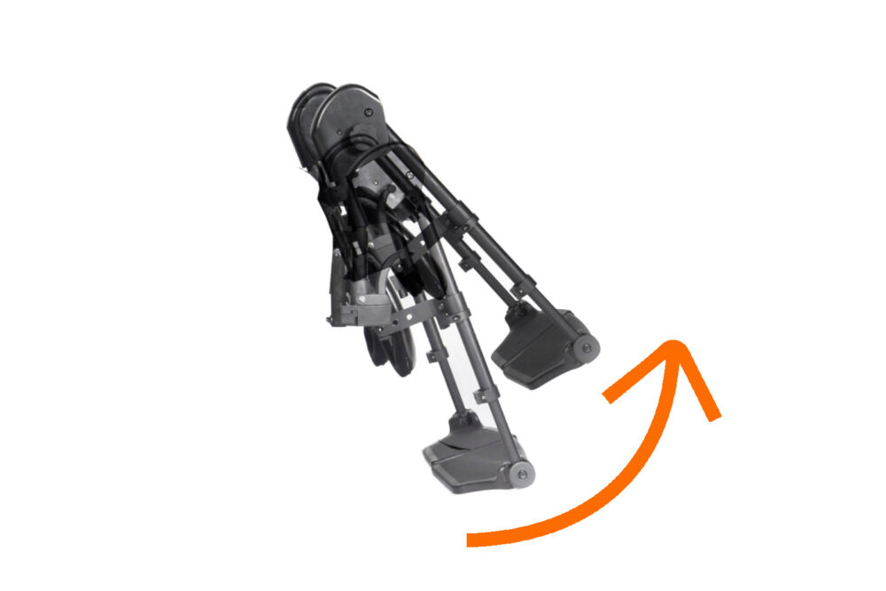 Beinstütze hochschwenkbar links